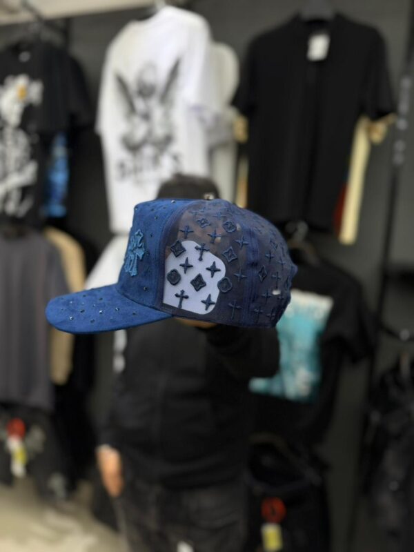 JOCKEY CRUZ LA SEMI CURVO BRILLANTE AZUL CAP PREMIUM