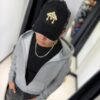 JOCKEY CURVO CHROME HEARTS BLACK CRUZ HEBILLA DORADA-GAMUZA