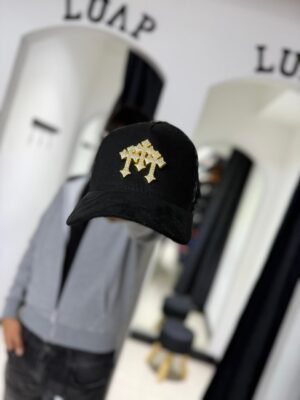 JOCKEY CURVO CHROME HEARTS BLACK CRUZ HEBILLA DORADA-GAMUZA