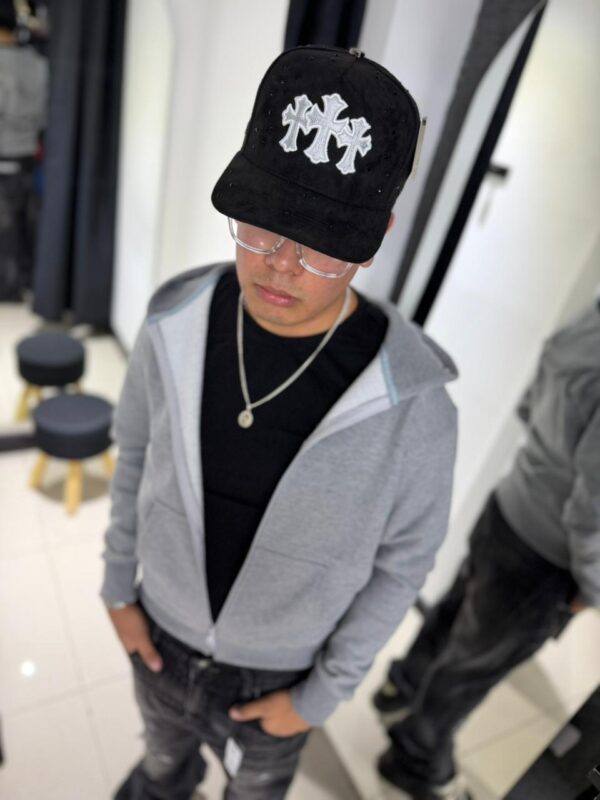JOCKEY TRES CRUZ BLANCO-NEGRO BRILLO CAP PREMIUM