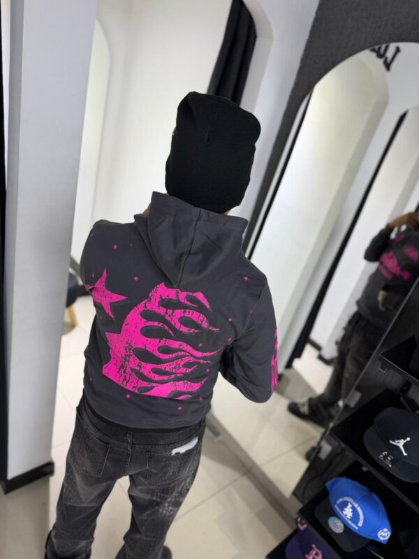GORRO DE LANA JUST DOME NEGRO-ROSADO