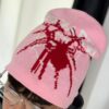GORRO DE LANA ARAÑA ROJO-ROSADO