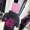 GORRO DE LANA TELA ARAÑA Y ESTRELLA ROSADO