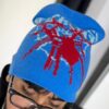 GORRO DE LANA ARAÑA ROJO-AZUL
