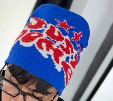 GORRO DE LANA JUST DOME AZUL-ROJO