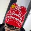 GORRO DE LANA TELA ARAÑA ROJO