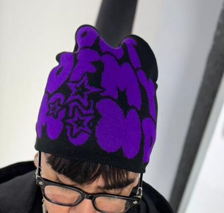 GORRO DE LANA OUT DEMY MOND NEGRO-MORADO