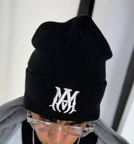 GORRO DE LANA AMIRI NEGRO Y BLANCO