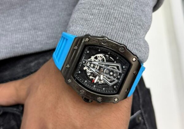 RELOJ KADIBIN CELESTE METALICO