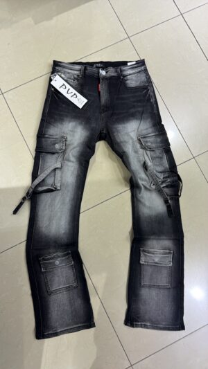 JEANS PVP NEGRO CARGO RXN10039