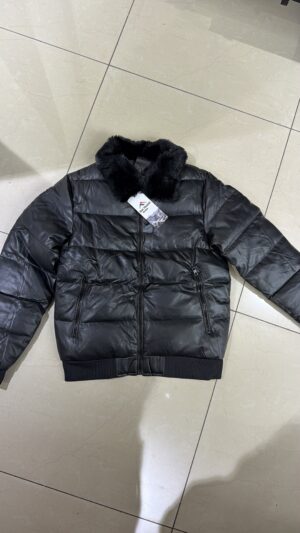 CHAQUETA CUERO NEGRO PELUDO 2636