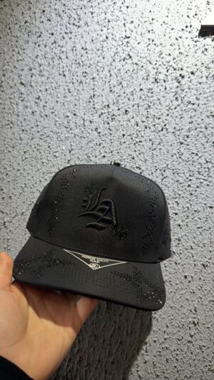 JOCKEY LA FLOR NEGRO BRILLANTE CAP PLANO HOMBRE
