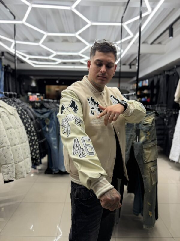 CHAQUETA AM CREMA-BLANCO CUERINA JH97003