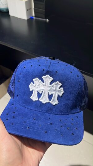 JOCKEY PREMIUM CAP AZUL GAMUZA MAYA BRILLO TRES CRUZ BLANCO
