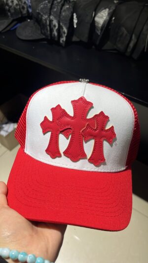 JOCKEY CHROME HEARTS TRES CRUZ RED Y BLANCO