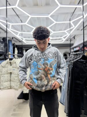 POLERON STRIDE OUT ANGEL CABALLO GRIS CLARO OVERSIZE