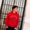 POLERON SPIDER ROJO BRILLO OVERSIZE