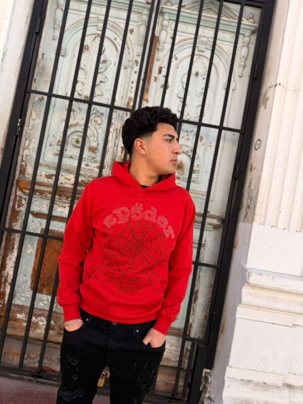 POLERON SPIDER ROJO BRILLO OVERSIZE