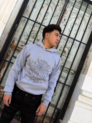 POLERON SPIDER GRIS BRILLO OVERSIZE