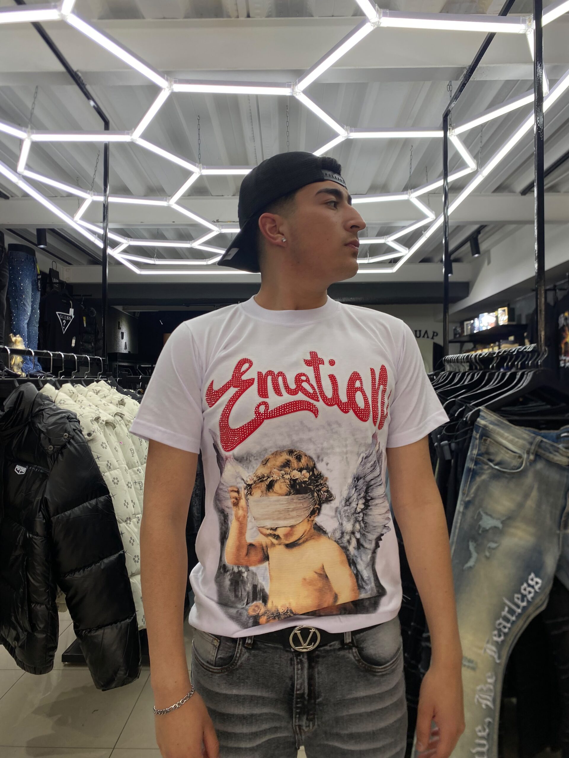 POLERA EMOTION BLANCA ANGEL VENDADO BRILLANTE