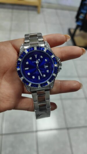 RELOJ ADIAMANTADO AZUL KIMSOUN