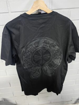 POLERA CHROME HEARTS NEGRA HOMBRE LOGO GRANDE