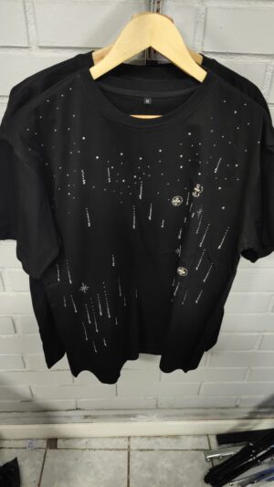 POLERA BRILLO NEGRO Y SILVER LOGEQI