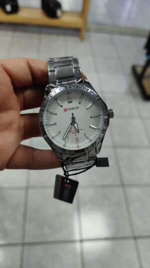 RELOJ CURREN METALIZADO SILVER Y RED